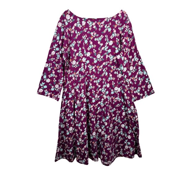 The Vermont Country store‎ floral 3/4 sleeve jersey knit dress sz 2X - Picture 7 of 8
